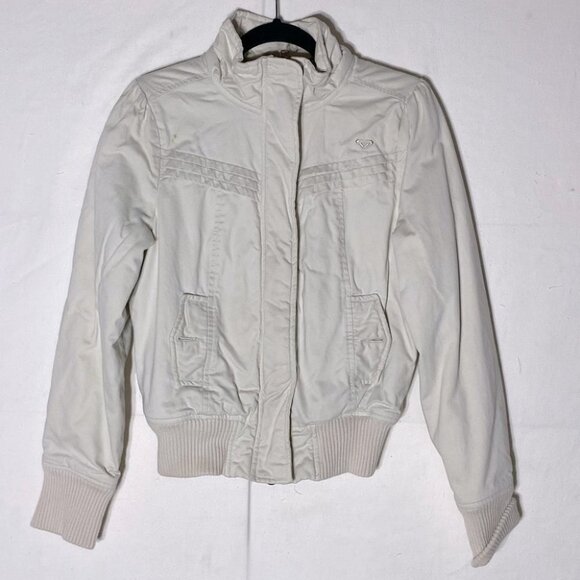 Roxy Ivory Beige Bomber Jacket M - Picture 12 of 12